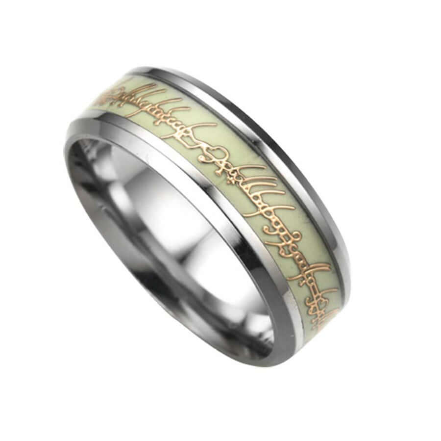 THE ONE RING-Silver Titanium Luminous Ring