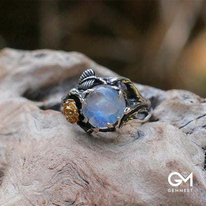 Moonstone Rose Orgone Ring