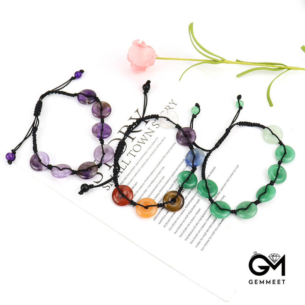 Woven Colorful Crystal Safety Buckle Bracelet