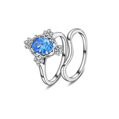 Simple Blue Parstone Zircon Ring