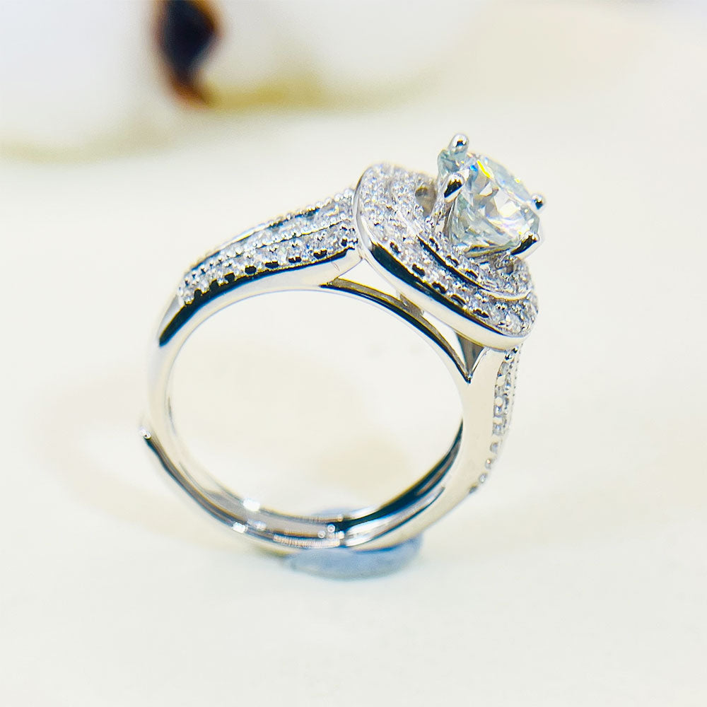 Square Cut Adjustable Moissanite Ring