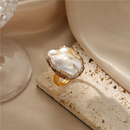 Elegant Baroque Natural Pearl Ring