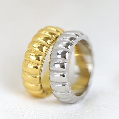 Simple Corrugated Titanium Steel Ring