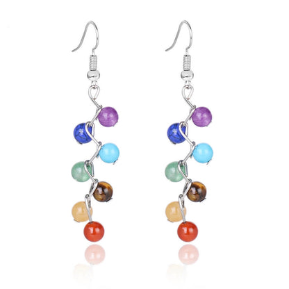 Round Beaded Crystal Earrings