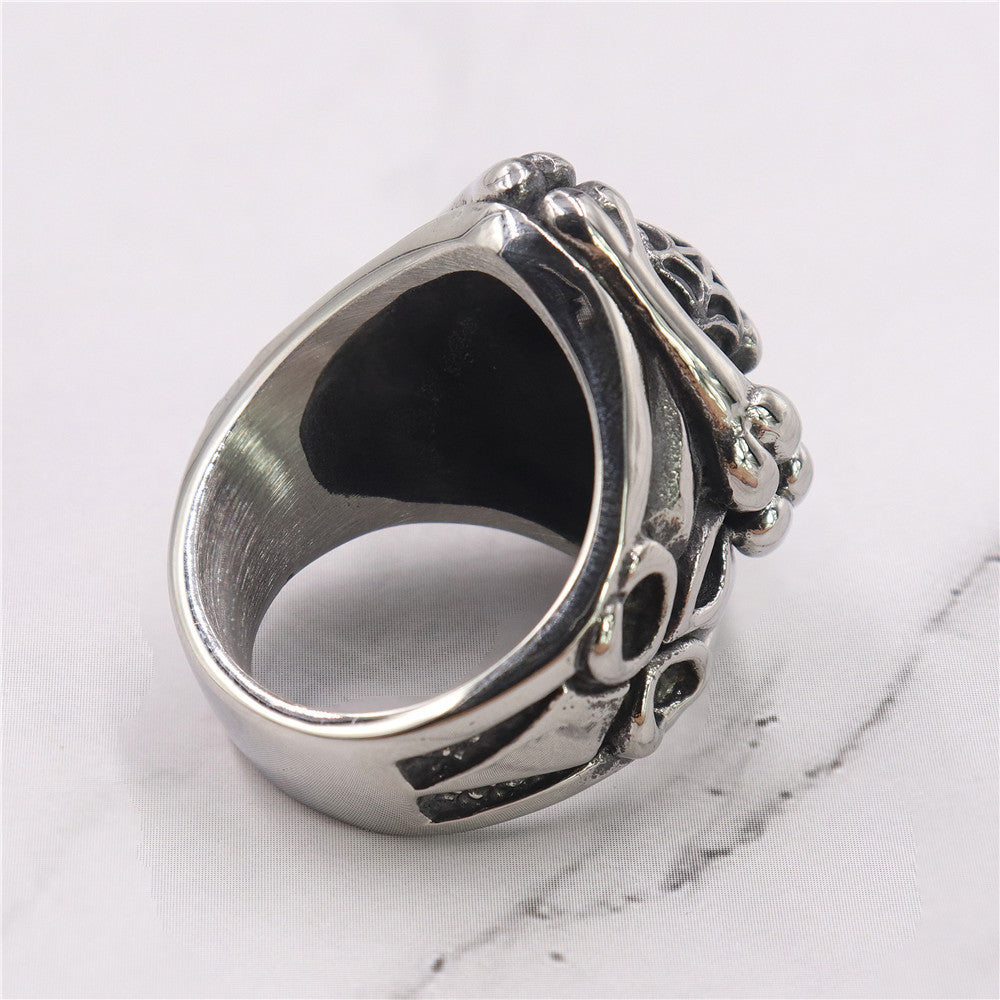 Vintage Spiderweb Skull Ring for Men