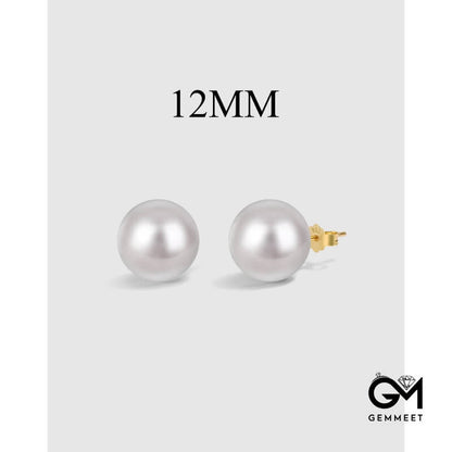 White Simple Design Exquisite 12MM Pearl Earrings