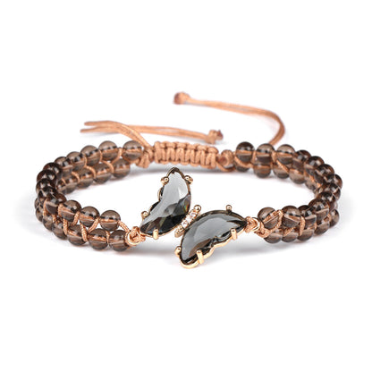 Butterfly Woven Natural Crystal Bracelet