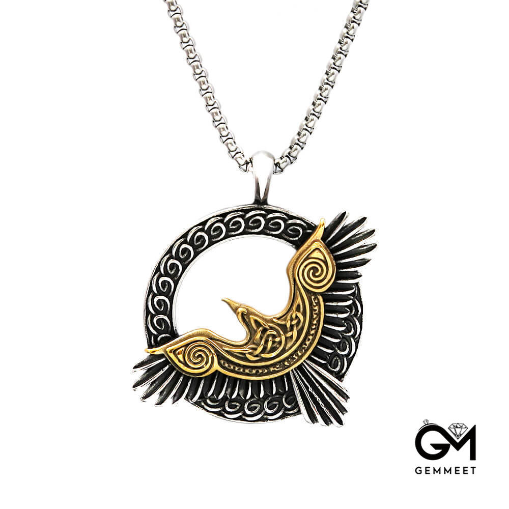 Raven Odin Titanium Steel Vintage Necklace