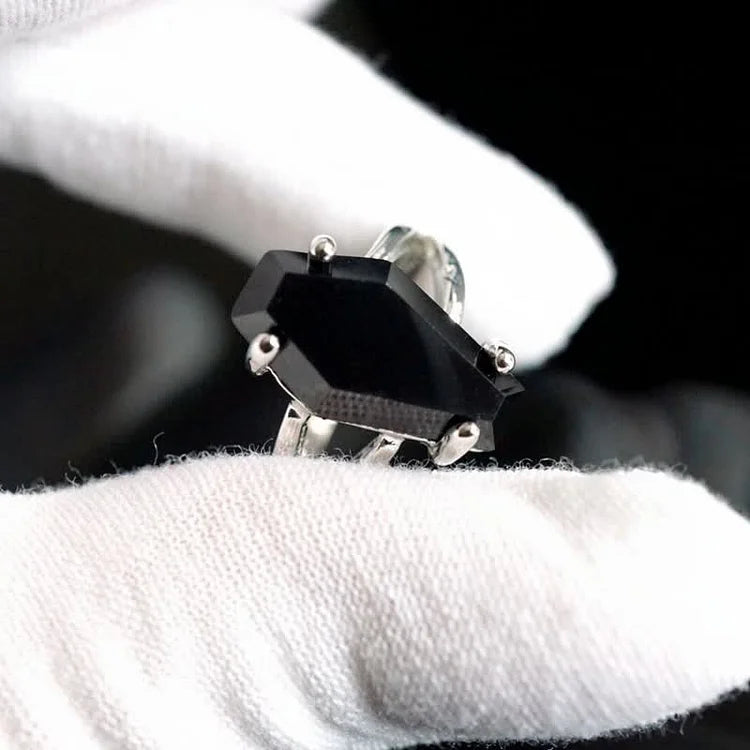 Black Onyx Coffin Ring