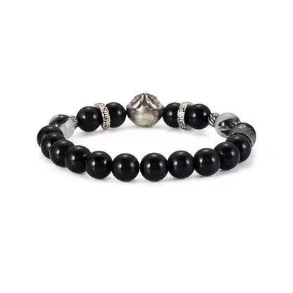 Obsidian Tiger Head Bracelet