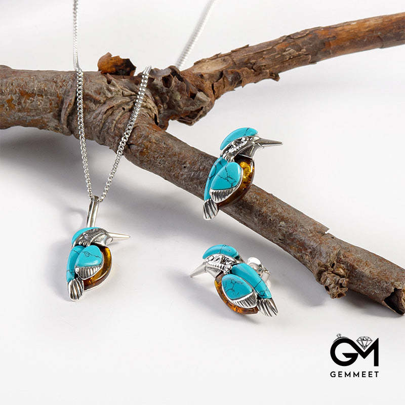 Turquoise Bird Necklace