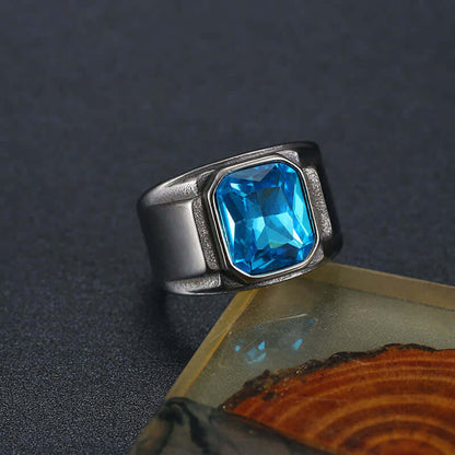 Men's Octagonal Gemstone Signet Ring