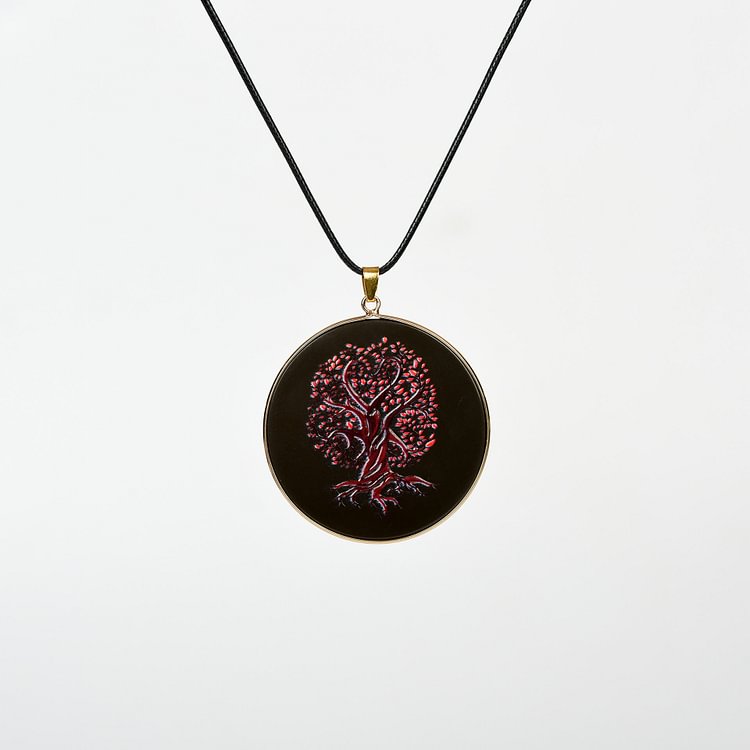 Crystal Hamsa Chakra Tree Of Life Necklace