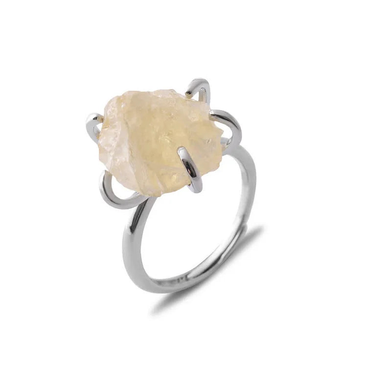 Six Claws Natural Crystal Adjustable Ring