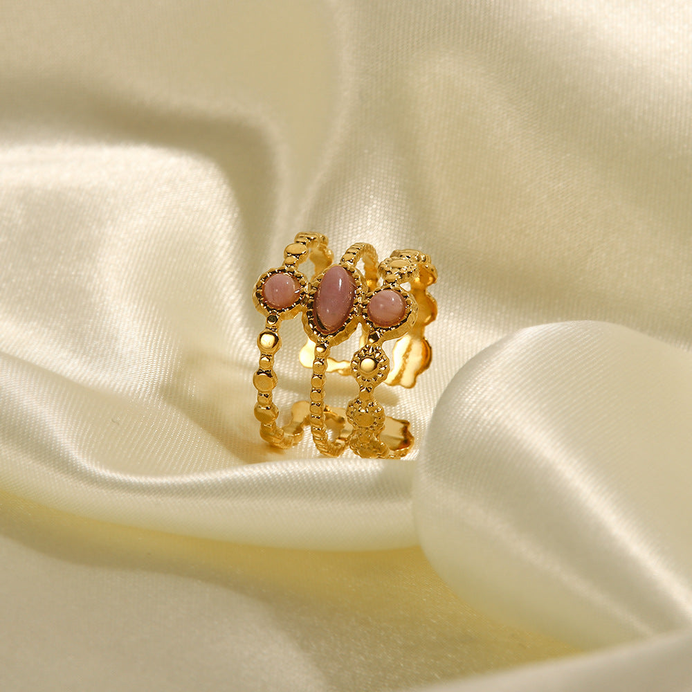 Three Layers of Pink Geometric Rings