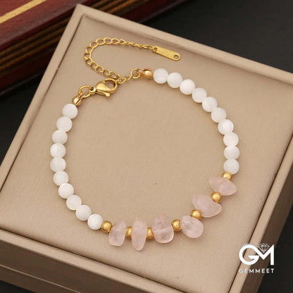 Irregular Stone & Shell Jewelry Bracelet