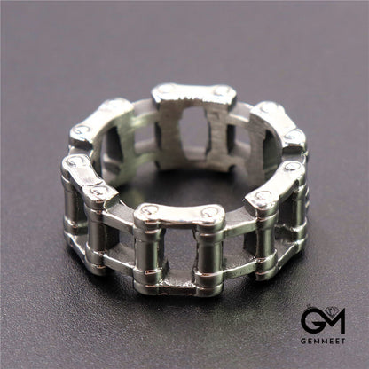 Simple Titanium Steel Vintage Chain Motorcycle Ring