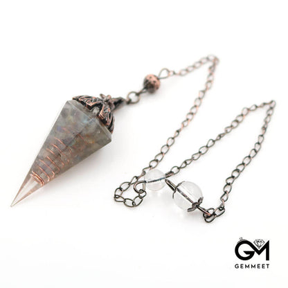 Bronze Crystal Resin Hexagon Cone Pendant