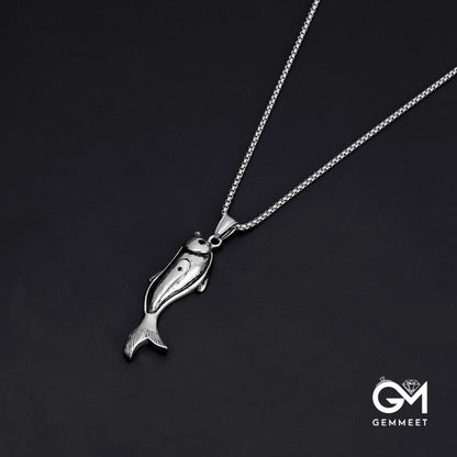 Frolicking Dolphin Titanium Steel Necklace