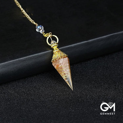 Crystal Resin Hexagonal Pyramid Pendulum