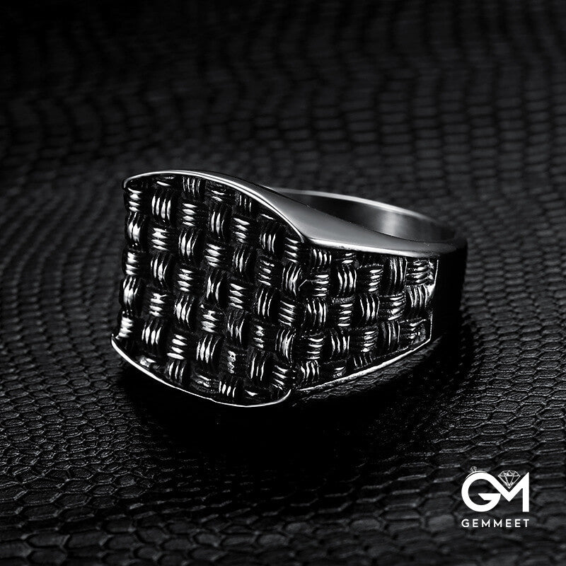 Personality Mesh Woven Men's Ring