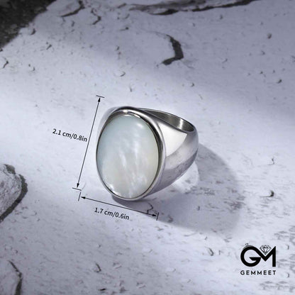 Simple Stainless Steel Shell Ring