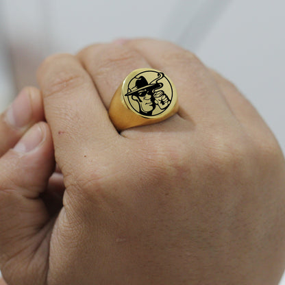 Stainless Steel Light Cartoon Circular Ring