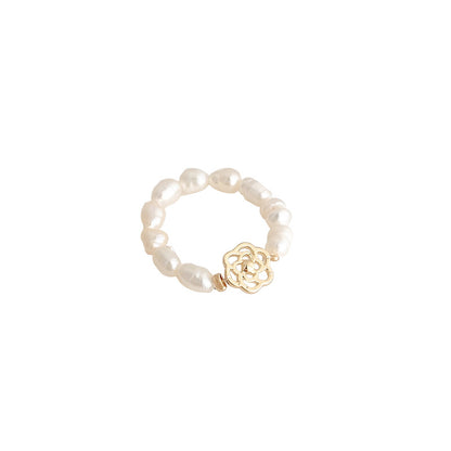 Superior Camellia Pearl Uniform Size Elastic Ring