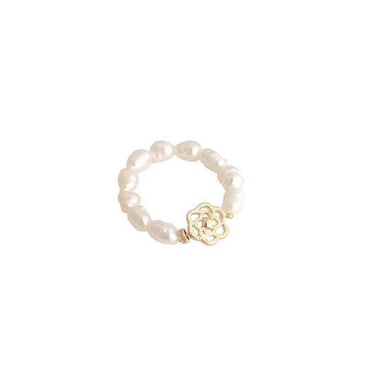 Superior Camellia Pearl Uniform Size Elastic Ring