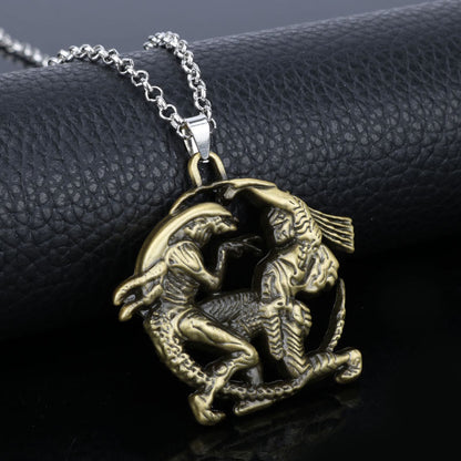 Alloy Aliens Predator Pendant Necklace