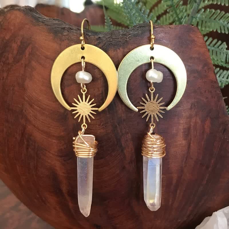 Bohemia Angel Aura Quartz Earrings