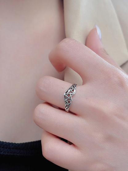 S925 Hollow Star Totem Crown Shape Ring