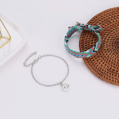 Handwoven Cotton Rope OM Pendant Bracelet Anklet