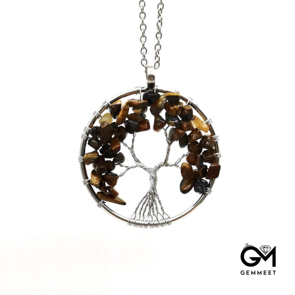 Crystal Life Tree Fortune Tree Necklace