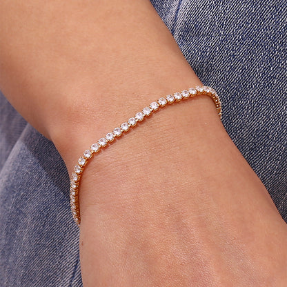 Copper Plated Gold Zircon Chain Bracelet