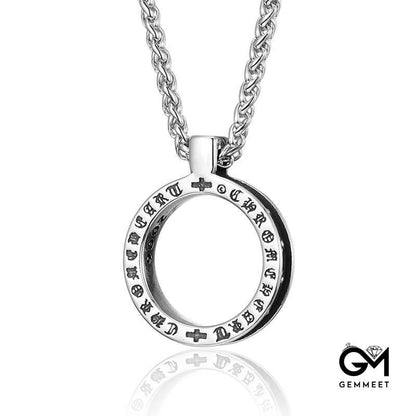 Totem Stainless Steel Double-sided Circle Necklace