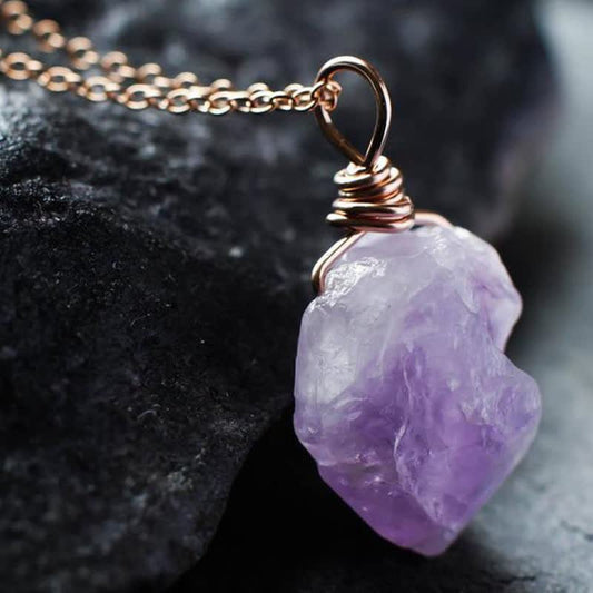 Delicate Amethyst Natural Crystal Necklace