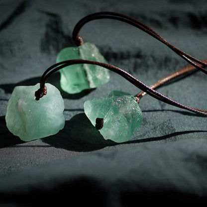 Natural Green Fluorite Balance Gemstone Neclace