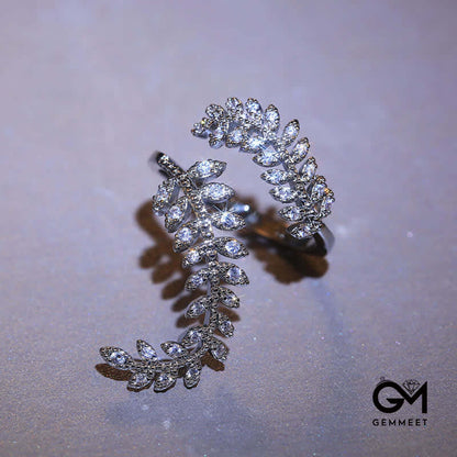 Simple and Elegant Leaf Zircon Ring