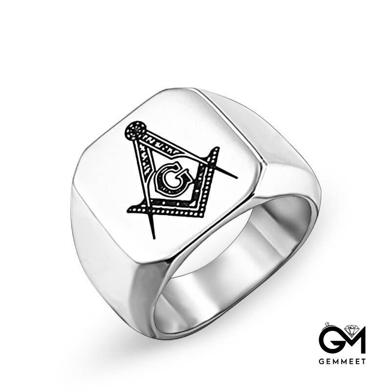 Stainless Steel Masonic Double-headed Eagle Ring