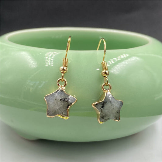 Olivenorma Natural Crystal Stone Earrings