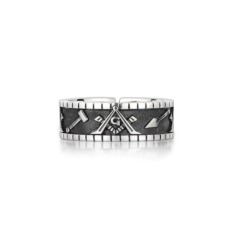 Master Masonic Historical Bible Sterling Silver Antique Finish Rings