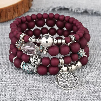 Bohemia Tree Of Life Beaded Bracelet Set