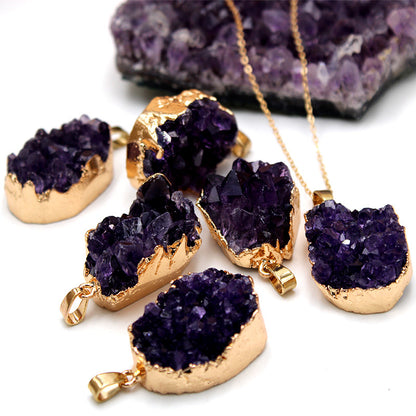 Delicate Natural Amethyst Druse Irregular Necklace