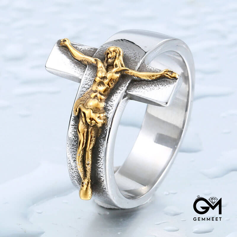 Vintage Personality Cross Men's Alloy Ring