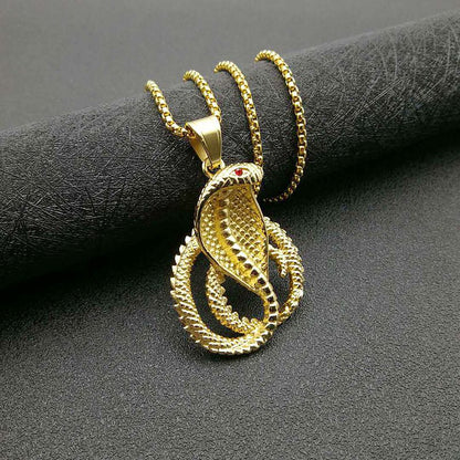 Hip Hop Jewelry Gold Plated Zirconia Cobra Pendant