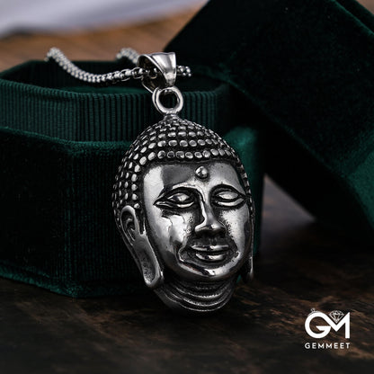 Buddha Head Stainless Steel Pendant