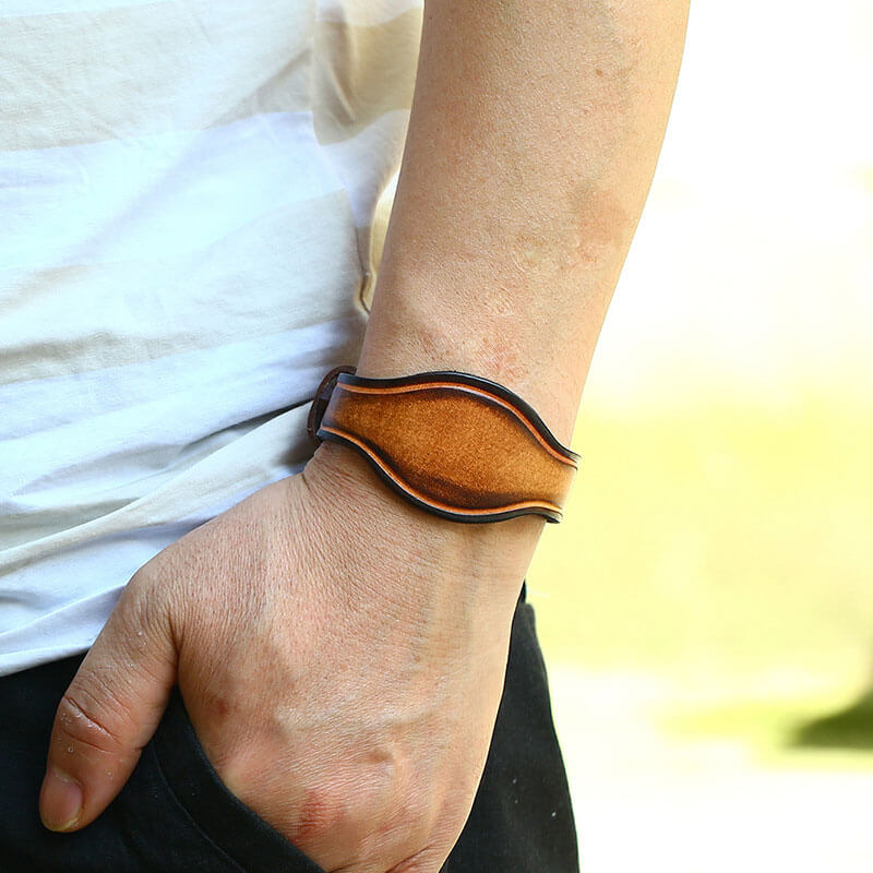 Retro Distressed Leather Simple Men's Bracelet