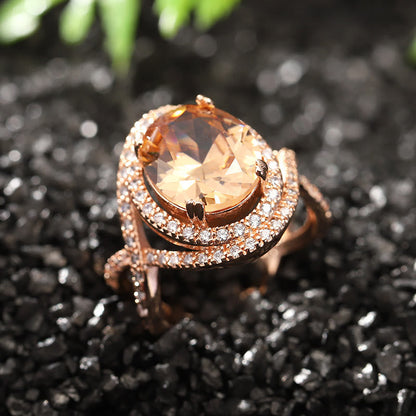 Creative Morganite and Zircon Ring