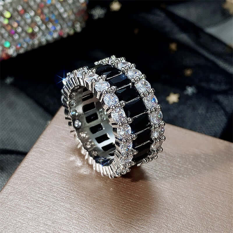 Black Gorgeous Cubid Zircon Ring